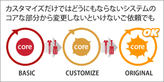 カスタマイズだけではどうにもならないシステムのコアな部分から変更しないといけないご依頼でも